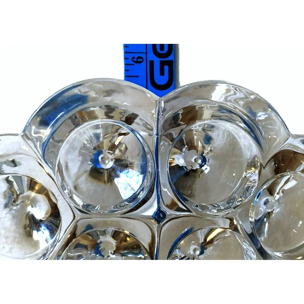Swedish Design 3pc Console Set Crystal Glass Icicle 3, 6 cup Candle Holders READ